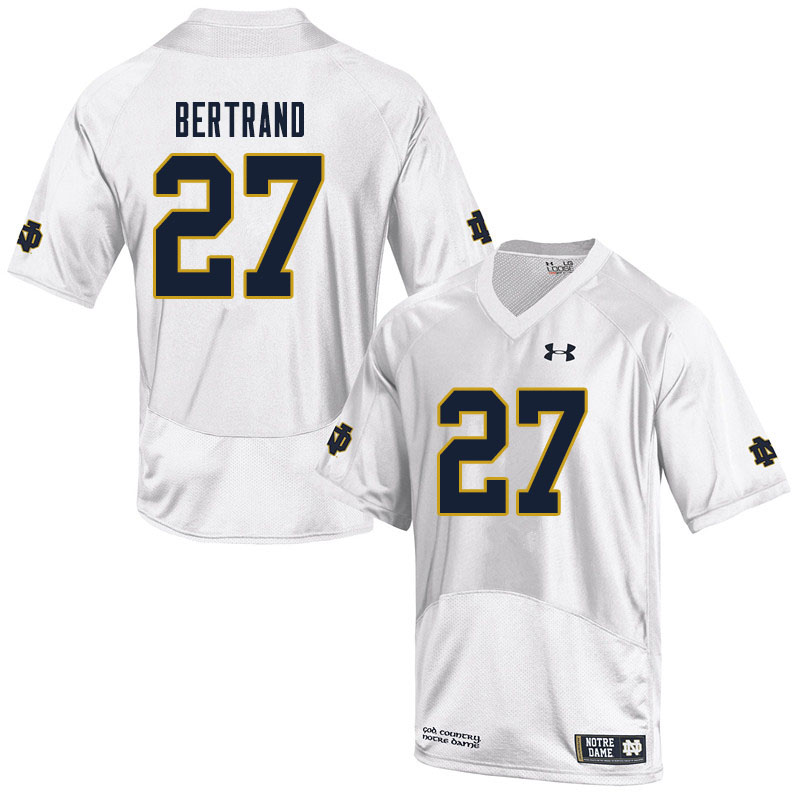 Men's NCAA Notre Dame Fighting Irish #27 JD Bertrand Stitched College Under Armour Authentic White Football Jersey KE10A45XQ